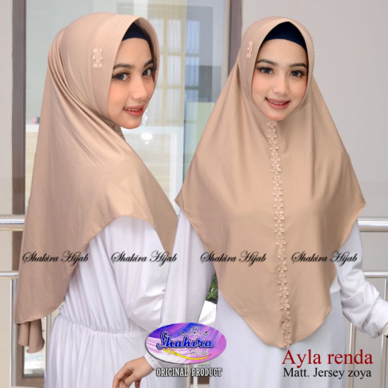 Jilbab instan Terbaru Ayla Renda Kerudung Instan Ayla Renda