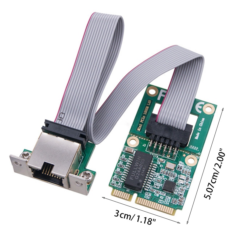 Btsg Card Kartu Mini PCI-E 1000Mbps Gigabit Ethernet NIC RJ45 LAN Adapter Untuk Komputer PC RTL8111F