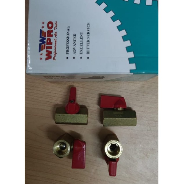 BALVALEP SEGI MINI KUNINGAN 1/4&quot; WIPRO  TERSEDIA 2  TYPE/STOP KRAN KUNINGAN / BALL VALVE KUNINGAN