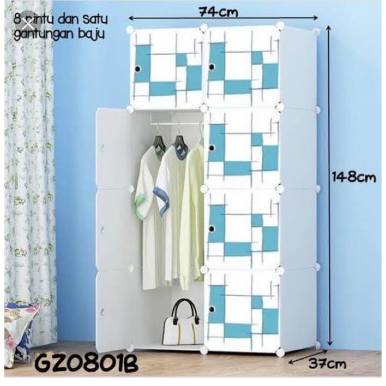 LEMARI PORTABLE 8 PINTU 82B