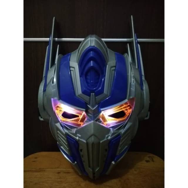 topeng led Transformers optimus prime cosplay -mainan anak nyala lampu edukasi