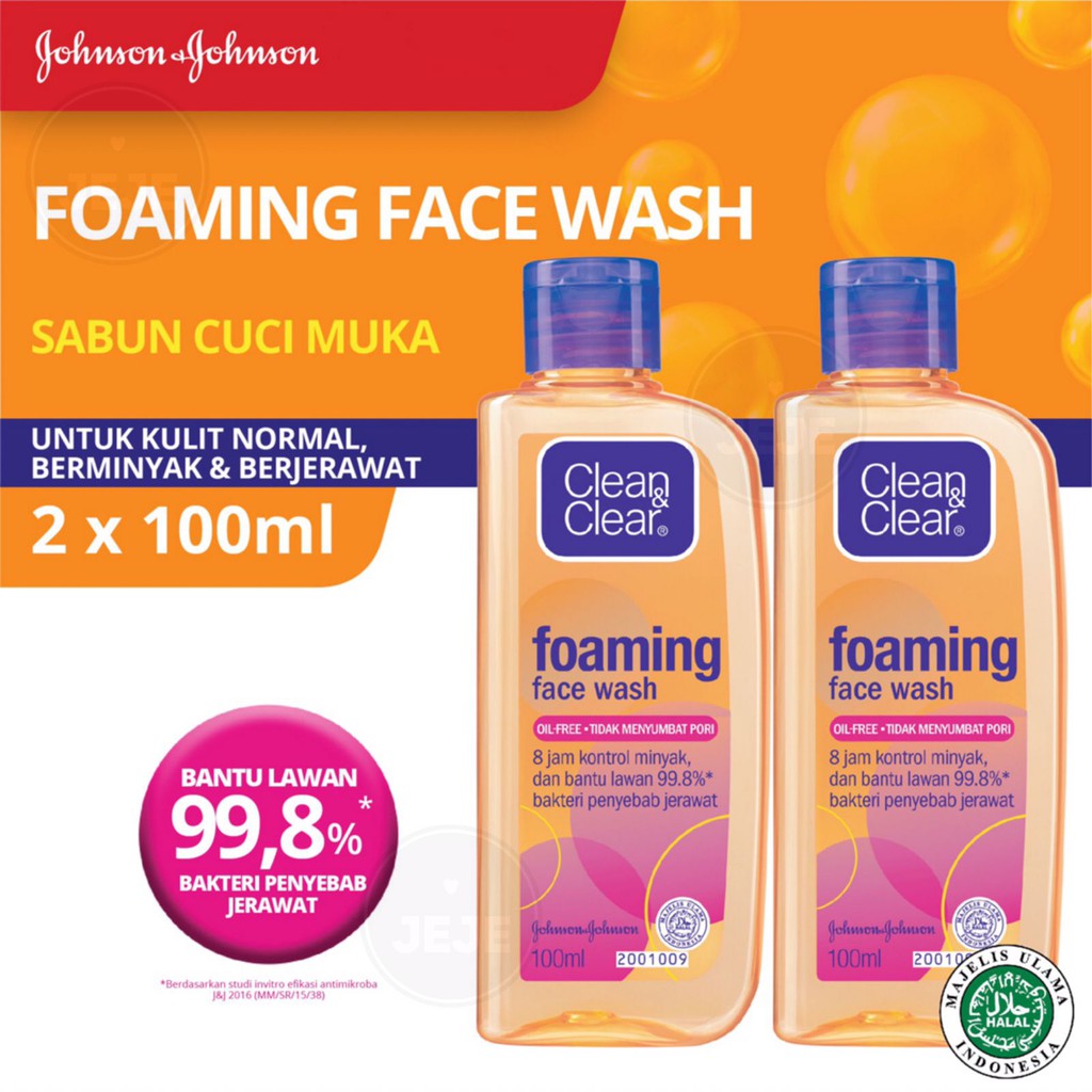 Clean &amp; Clear Foaming Face Wash 100 ml x 2 TWINPACK