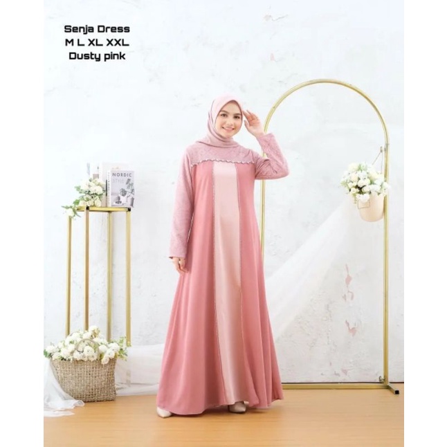 (COD) Gamis Dewasa Terbaru 2021 Senja Dress// Dress Moderen Terbaru