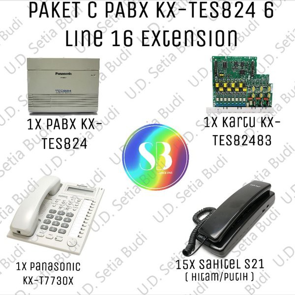 

PAKET C PABX KX-TES824 6 Line 16 Extension Plus MDF Box 6 Line 6 Ext Diskon