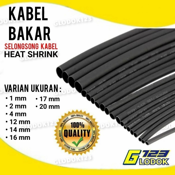 Heat Shrink Kabel Bakar Konektor Penyambung Kabel Isolasi Bakar 1,2,4mm - 2m