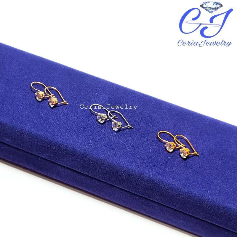 ANTING PERAK ASLI SILVER 925 LAPIS EMAS - ANTING GIWANG DESI