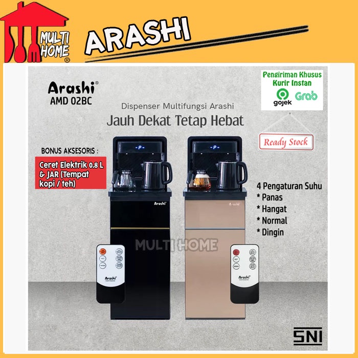 Arashi Dispenser Galon Bawah Multi Fungsi AMD02BC IC Cooling - Air Dingin - Normal - Hangat - Panas