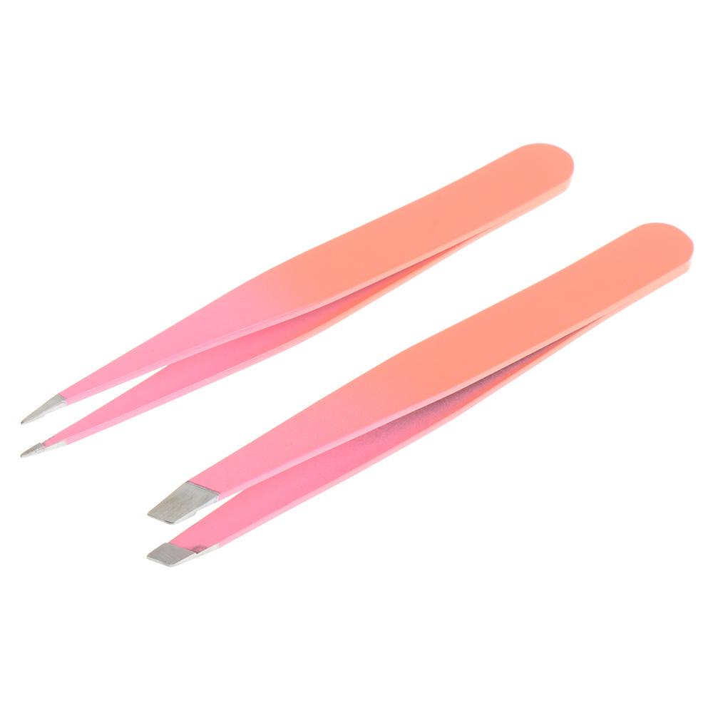 R-flower Penjepit Alis Kecantikan Beauty Making Stainless Steel Slant Head Makeup Tools Slant Tip Pinset