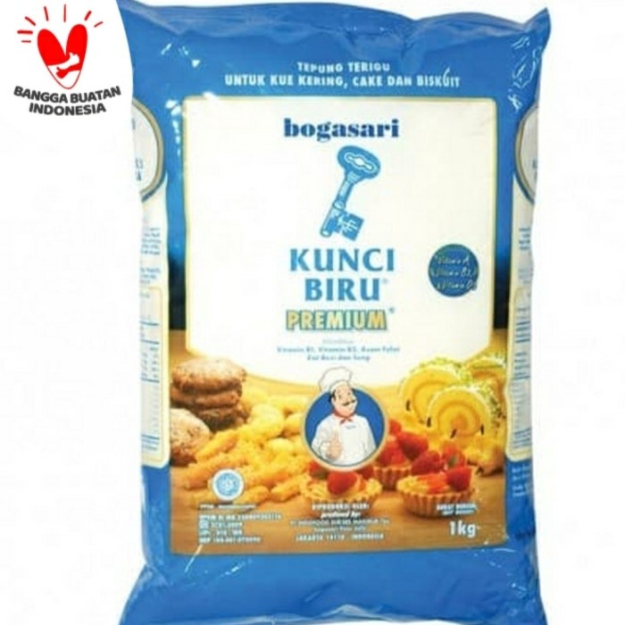 

cs01477 Tepung Terigu Kunci Biru 1 Kg Protein Rendah Da01D100