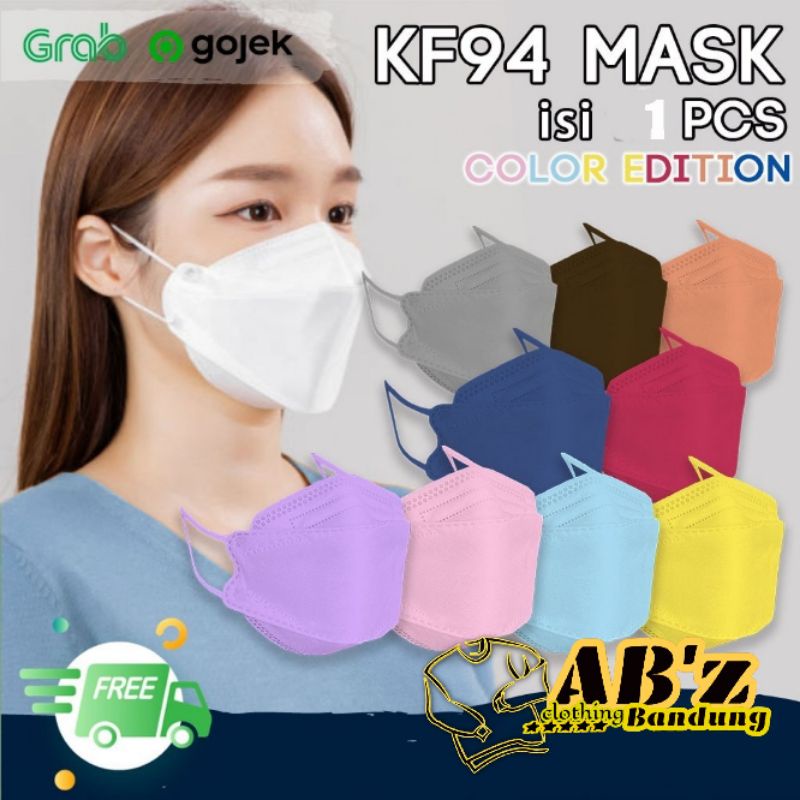 MASKER KF94 4ply WARNA WARNI DAILY FACEMASK  SATUAN / Piece / Repacking / Ecer