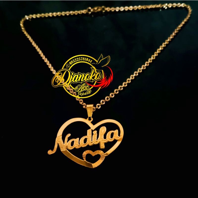 Kalung Titanium Ukir Nama Grafir
