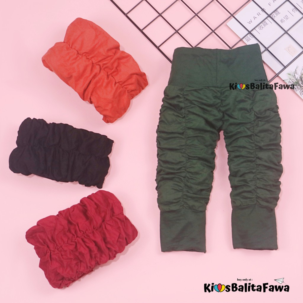 Legging Kerut Polos uk 3-12 bln / Celana Anak Celana Anak Perempuan Celana Legging Murah