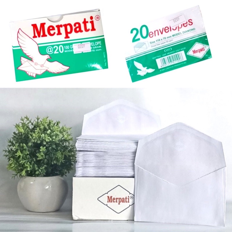 amplop mini merpati 100gr 110 x 70mm kotak isi 100 perkotak amplop envelope putih kecil dan isi 20