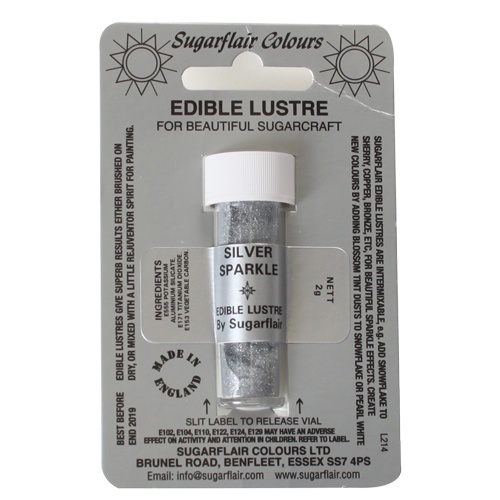 

Sugarflair Edible Lustre Dust - Silver Sparkle