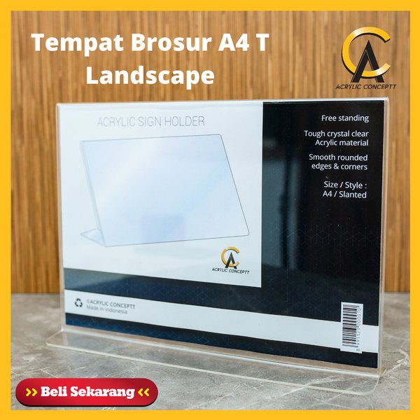 

Segera Beli Tempat Brosur Akrilik Tipe A4 T Landscape Ketebalan 2mm Limited