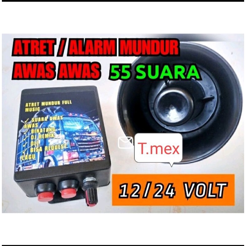Alarm atret,mundur mp3 / alarm mundur lagu.truck bis /pick up mobil 12volt dan 24volt