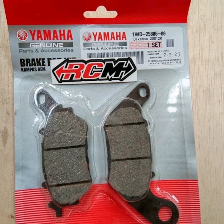 KAMPAS KANVAS REM BELAKANG BLKNG BLKG BLK DISPAD DISCPAD BLKG R25 MT25 R MT 25 ORI ORIGINAL YAMAHA YGP ASLI 1WD-25806-00