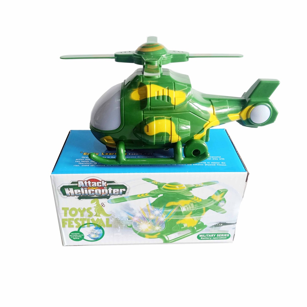 Mainan Anak Attack Helicopter Bump and Go Suara, Lampu dan Berjalan