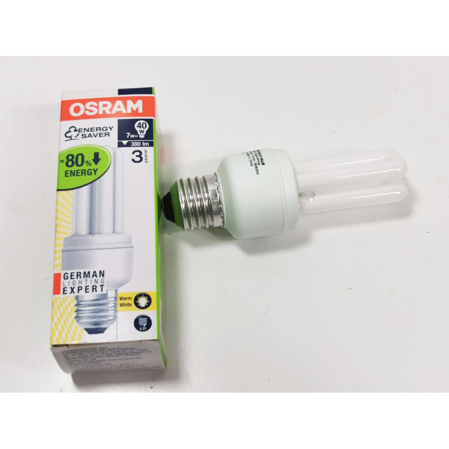 cahaya kuning 7w Lampu Bohlam 2U PLC OSRAM Dulux Value 7 Watt