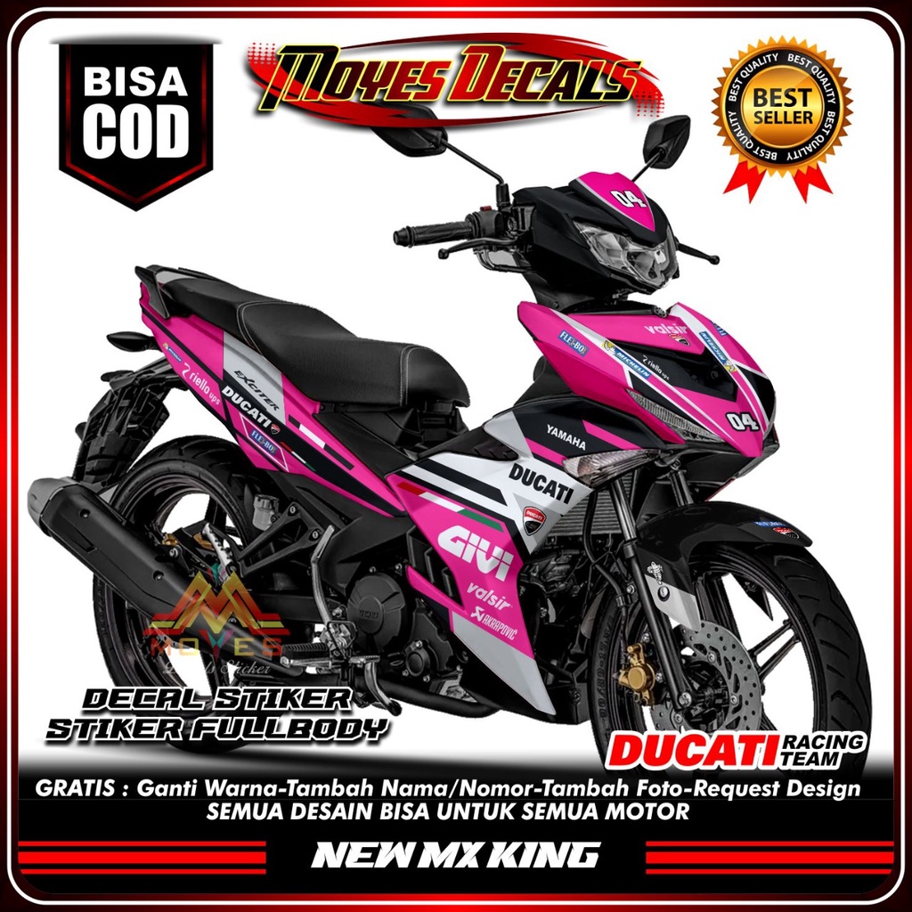 Decal MX KING 150 Fullbody Ducati pink Keren