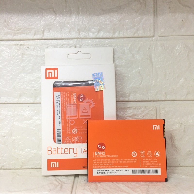 BATTERY BATERAI BATRE ORIGINAL XIAOMI REDMI NOTE / BM42