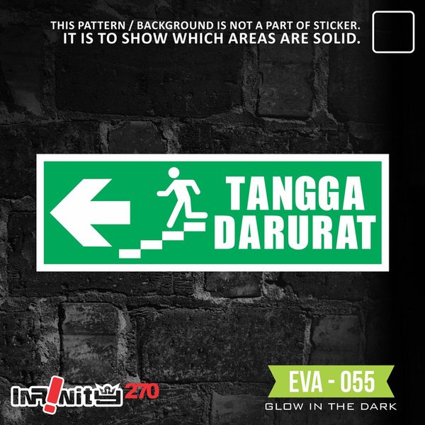 

Jual sticker stiker safety sign jalur evakuasi tangga darurat label EVA-055 Murah