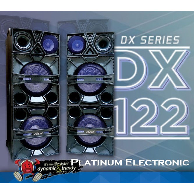 Speaker Aktif Pasif 12" Double Bass DAT DX-122 Subwoofer Soundsystem Karaoke Sepasang 12 inch / inci