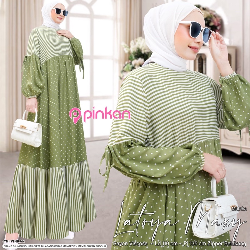 ( NEW) LATOYA META YUKA #2 LURIKA MIDI #2 - DRESS BUSUI LD 110 - GAMIS MUSLIMAH - GAMIS KATUN RAYON 