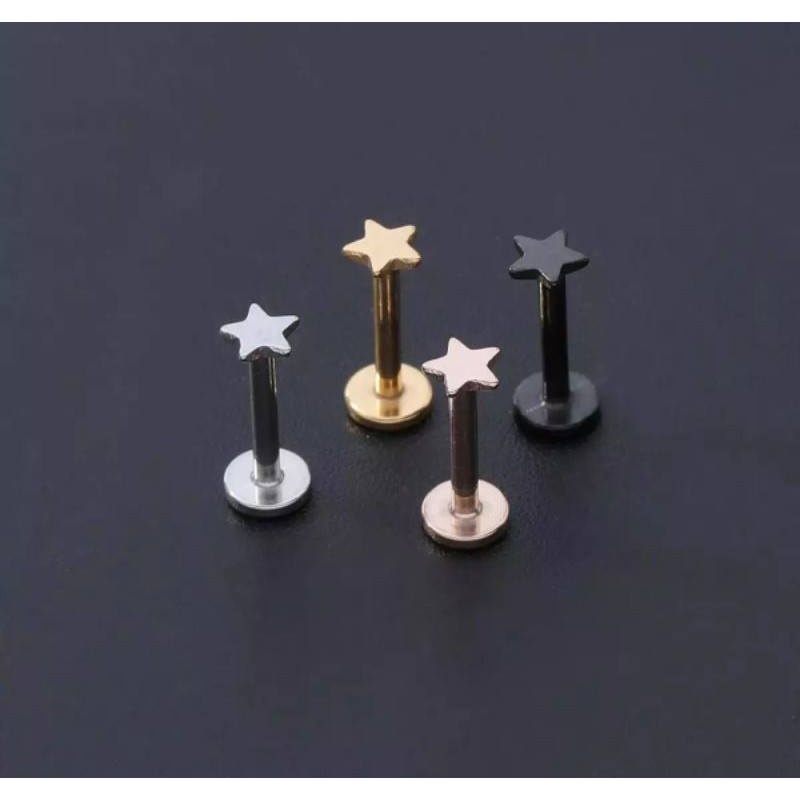 Piercing Earring Labret Stainless Silver/Gold/Black/RoseGold