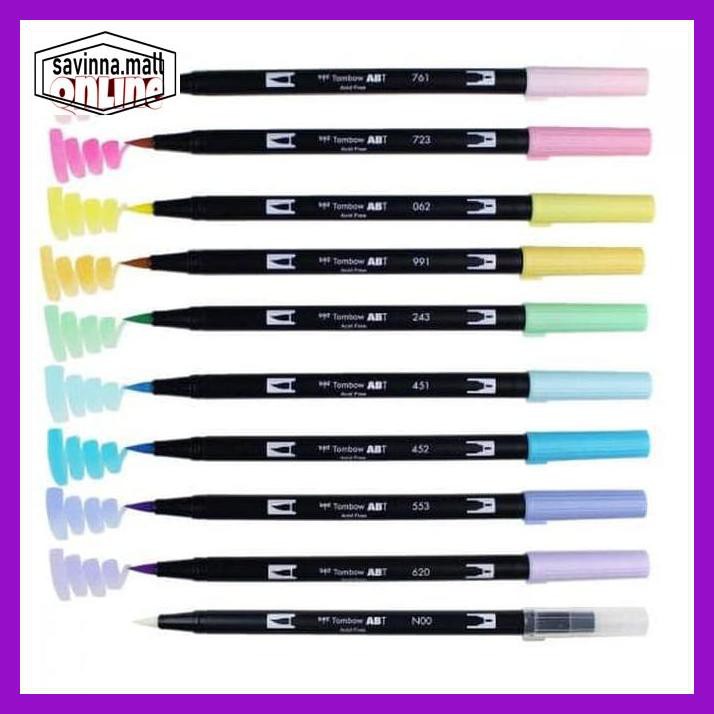 

U0Uo879- Tombow Dual Brush Pen Set 10 Colors - Pastel Palette Y7Ry688-