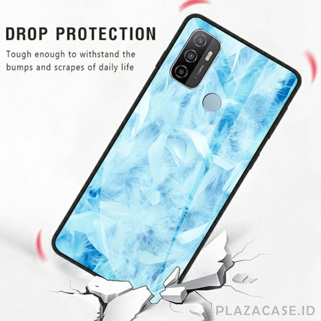 Blue Softcase Glass [K56] A53 A92 A52 C12 C11 C15 Y20 Y30 Y50 RENO 4 A91 A31 REDMI 9 REDMI NOTE 9