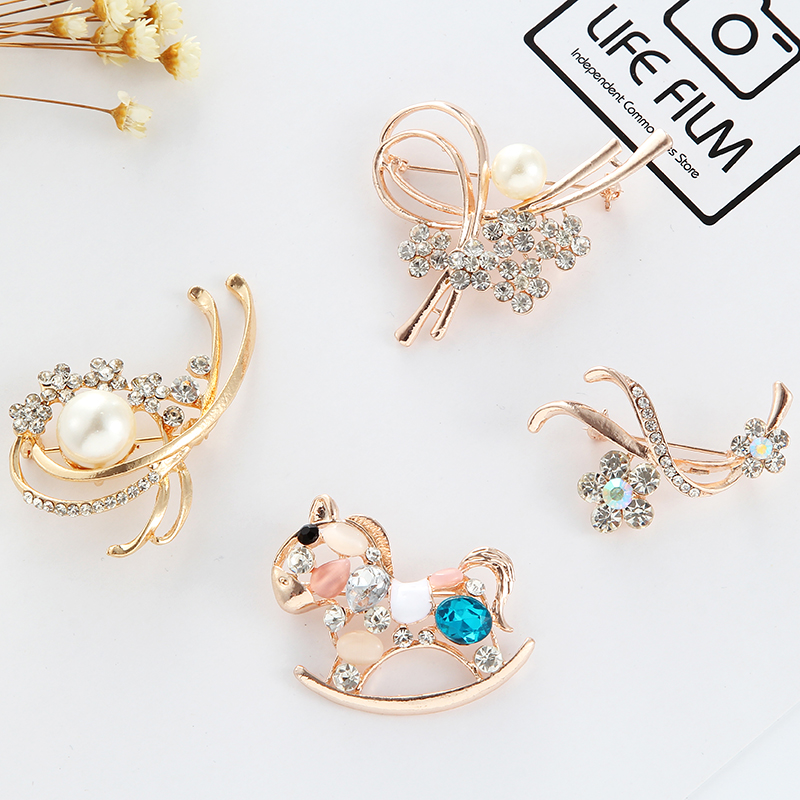 Pink Empress Lucu Korea Mutiara Bros Kepribadian Wanita High-end Korsase Pakaian Tetap Pin Aksesoris Hadiah-2