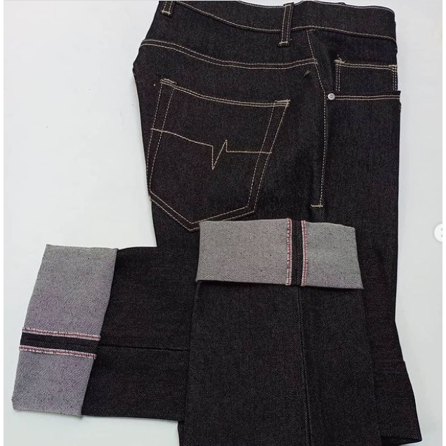 celana selvedge accent Custom bahan denim jeans pria wanita terkini bisa request sesuai ukuran yang 
