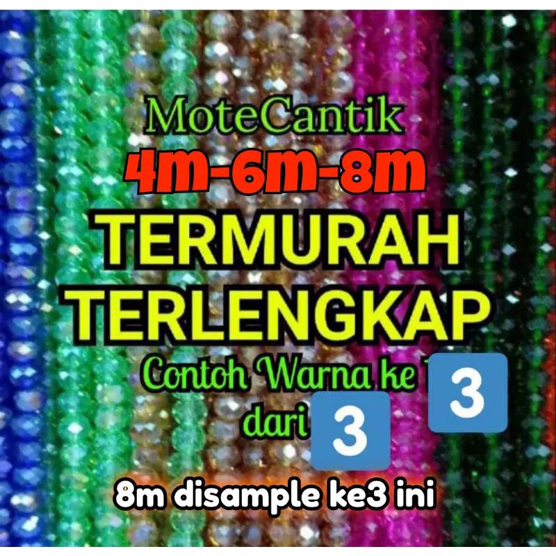 KRISTAL DIAMON CEKO PELANGI 4 6 dan 8mm per string sample ke 3