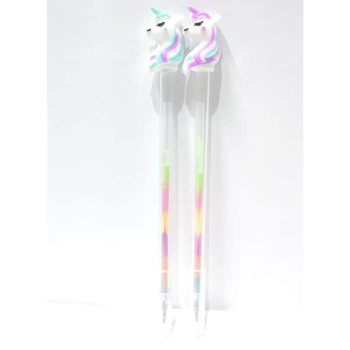 

Pulpen Bolpen Kepala Unicorn Alat Tulis Gel Pelangi 0.5 mm Tipe B - Biru Muda