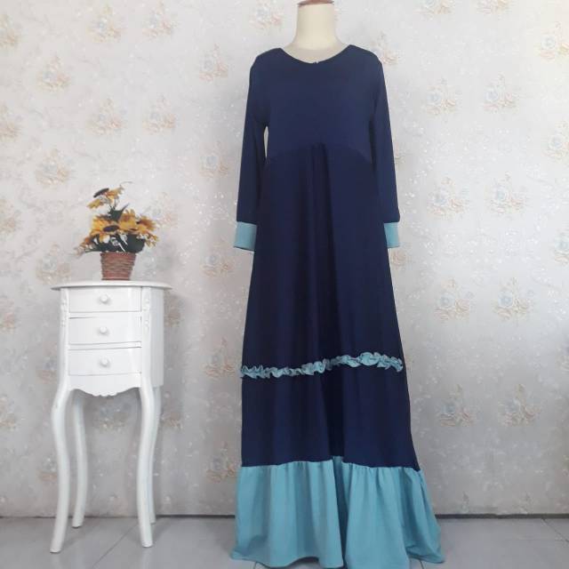 Gamis jersey rempel Aura.BUSUI (Jersey lemonskin/kwalitas terbaik)