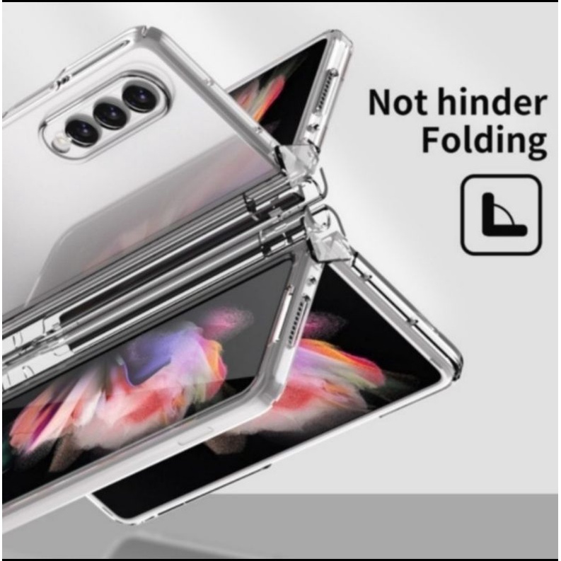 Samsung Z FOLD 4 5G hard case dengan slot stylus dan pelindung engsel