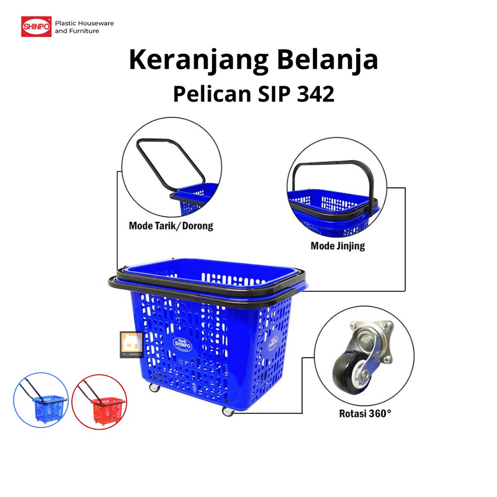 Trolley Keranjang Belanja Pasar Dorong Roda 342 Pelican Shinpo