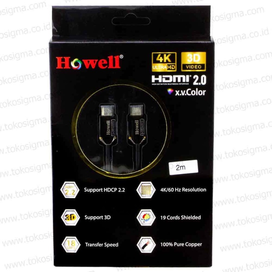 HOWELL KABEL HDMI VERSI 2.0 MALE-MALE 5 Meter