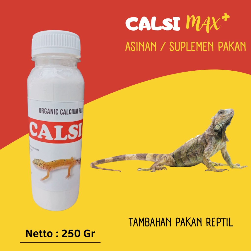 Kalsium Gecko Tokek Calsium & Fosfor Calsimax+ Vitamin Penguat Stamina Hewan Reptil Leopard Gecko Ba