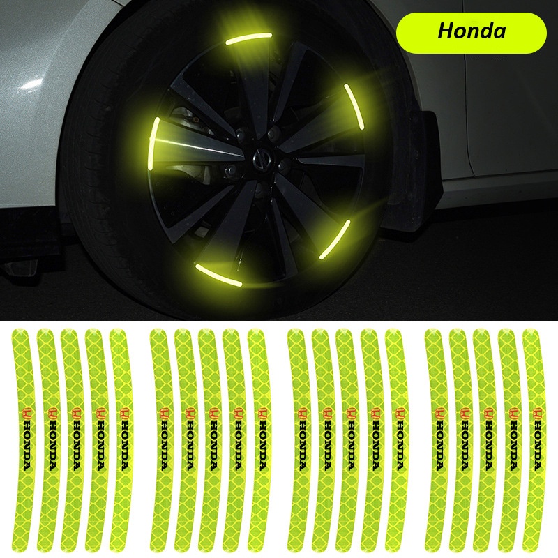20pcs Stiker Reflektif Ban Mobil Honda Untuk Freed Brio City Civic CRV HRV BRV Accord Jazz
