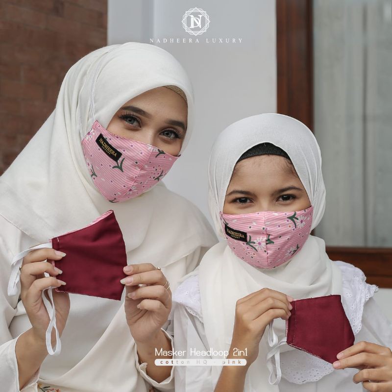 MASKER KAIN 2 IN 1 COUPLE MOM KIDS NADHERA LUXURY