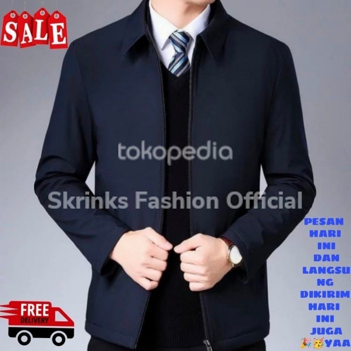 Brahma.Store- JAKET JAS FORMAL PRIA/JAKET KANTOR/JAKET PRIA SEMI JAS KASUAL - Hitam, M