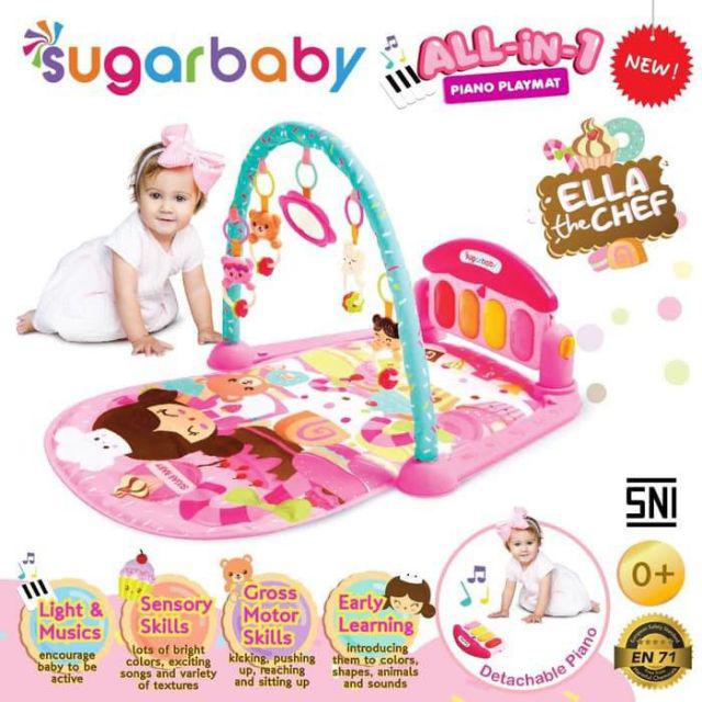 SUGARBABY Musical Play gym PIANO All in 1 | SugarBaby playgym piano bayi mainan piano | Playmat Alas-Piano Ella the Chef