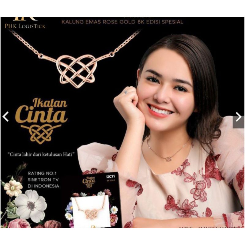 Kalung ikatan cinta titanium Andin / Kalung tren masa kini / kalung cantik anti karat