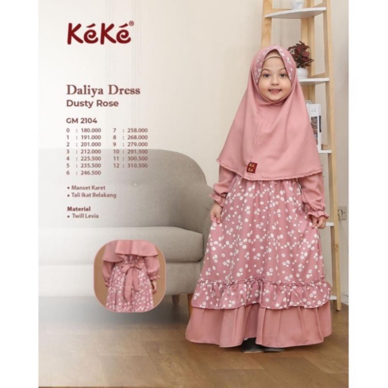 Gamis  Anak Keke  Daliya Dress - Dusty Rose