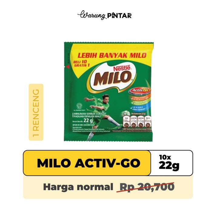 

MINUM-SIAP-DRINK-TO-READY- MILO ACTIV-GO SACHET 22GR -READY-TO-DRINK-SIAP-MINUM.