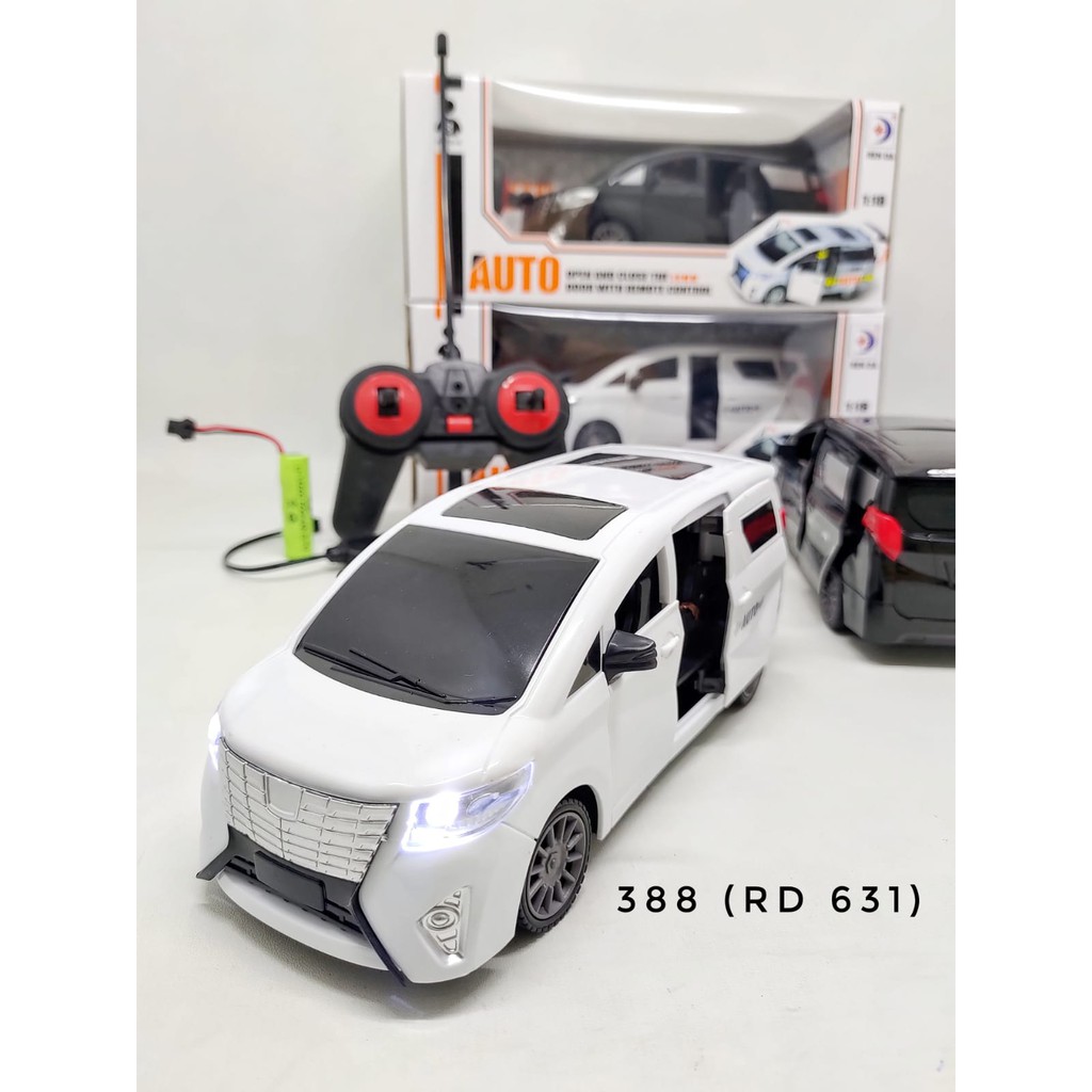 RC Mobil ALPHARD Open Sliding Door warna Hitam / Putih 1:18 (CHARGER)