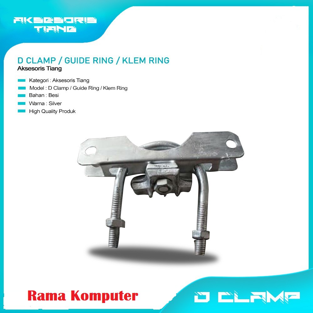 Aksesoris Tiang Kabel Fiber Optik D Clamp Pengait Kabel FO Klem Ring