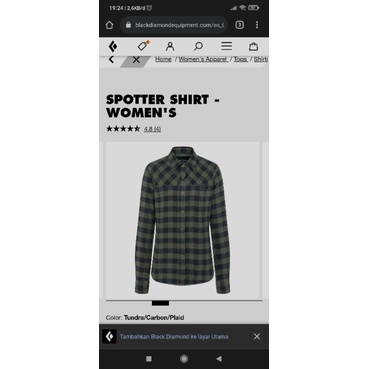 Black Diamond Women stopper Flanel Shirt Original